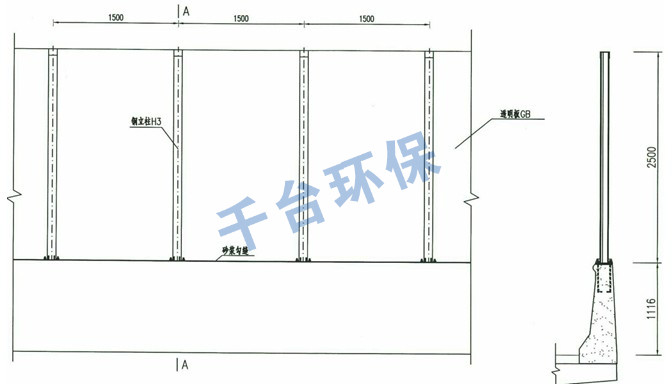 道路声屏障全透明式结构图
